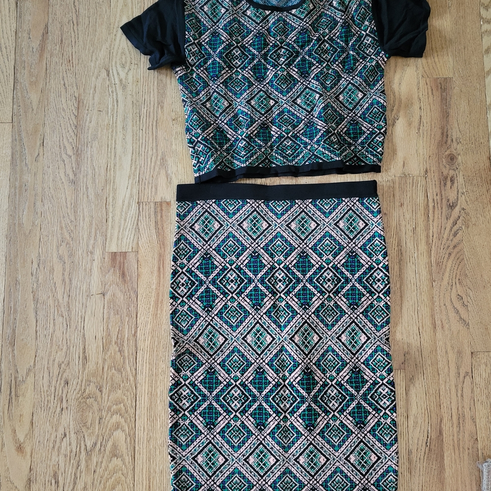 Jealous Tomato Vibrant Patterned Matching Set: Skirt And Top